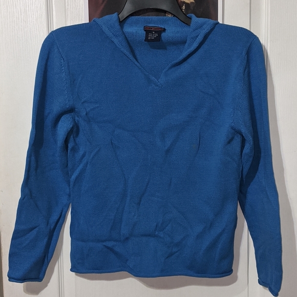 Tara Vanessa Vintage Blue V Neck Knit Long Sleeve Sweater - Picture 1 of 4